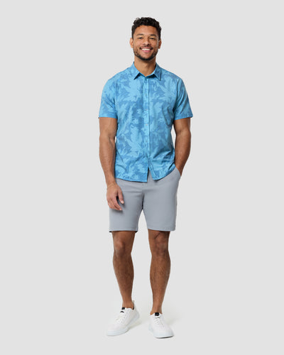 Relaxed Button Up - Non-Branded-Blue Abstract Floral-Regular-Full--Nico---L