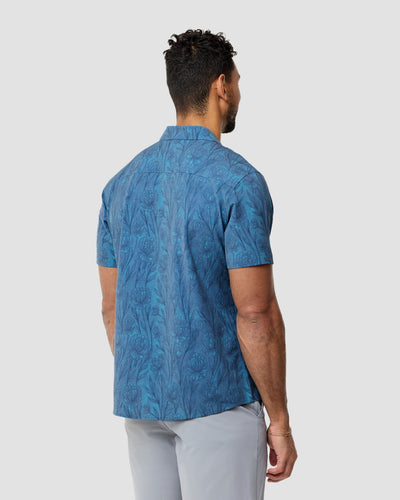Relaxed Button Up - Non-Branded-Blue Tonal Floral-Regular-Back--Nico---L