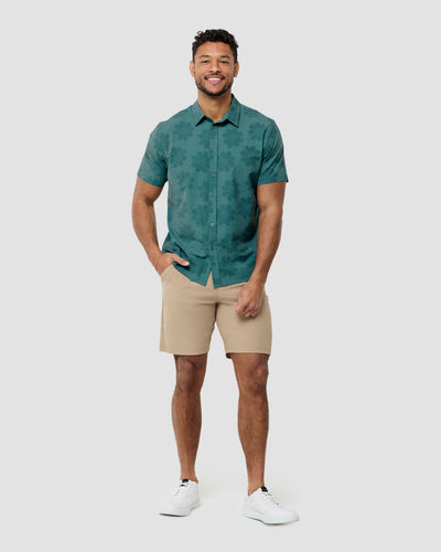 Relaxed Button Up-Green Floral-Regular-Full--Clayton---M