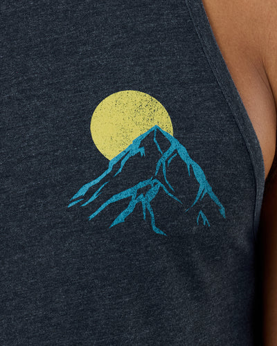 Retro Peaks Tank-Navy-Regular-Detail--Model---L