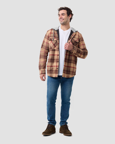 Ridgeview Flannel Jacket-Beige Multi Plaid-Regular-Full--Model---L