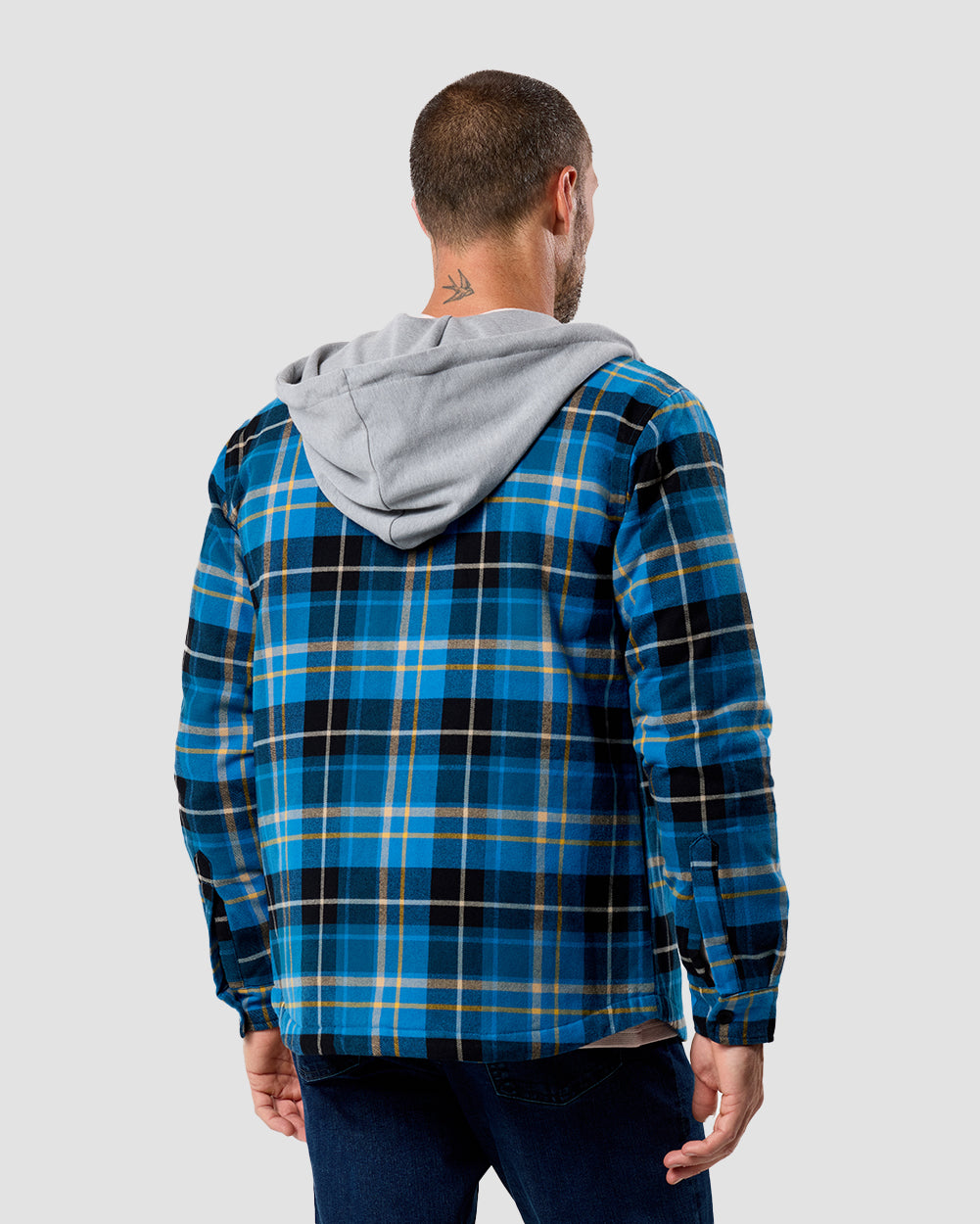 Ridgeview Flannel Jacket-Blue Multi Plaid-Regular-Back--Model---L