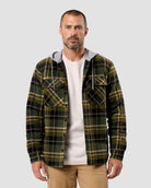 Ridgeview Flannel Jacket-Dark Olive Multi Plaid-Regular-Front--Model---L