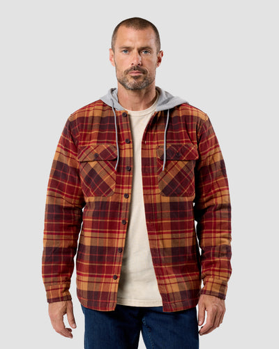 Ridgeview Flannel Jacket-Red Multi Plaid-Regular-Front--Model---L
