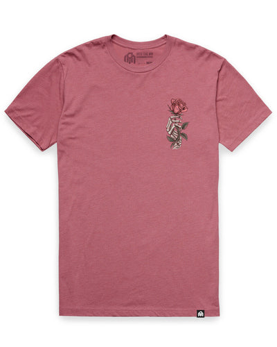Rose Remains Tee-Heather Mauve-Regular-Mock--Model---L