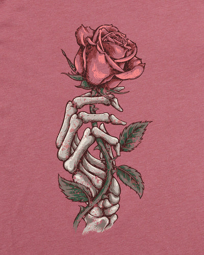 Rose Remains Tee-Heather Mauve-Regular-Swatch--Model---L