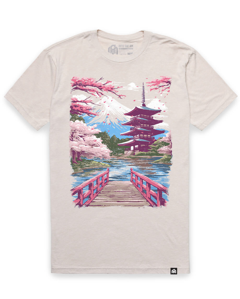 Sakura Sanctuary Tee-Ivory-Regular-Mock--Model---L
