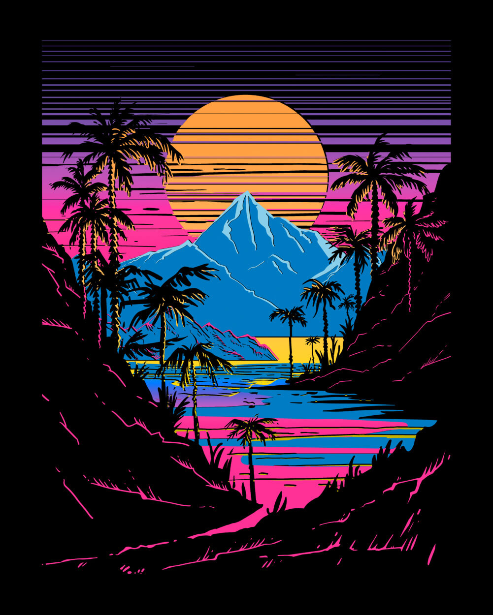 Sherbert Shores Tank-Black-Regular-Swatch