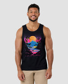 Sherbet Shores Tank-Black-Regular-Front--Model---L