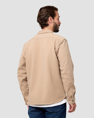 Sierra Shirt Jacket-Beige-Regular-Back--Model---L