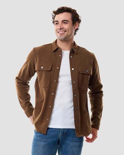 Sierra Shirt Jacket-Brown-Regular-Front--Model---M