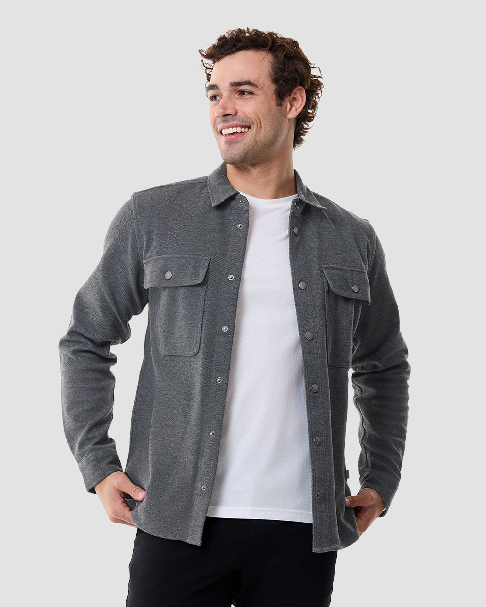 Sierra Shirt Jacket-Charcoal-Regular-Front2--Chase---M