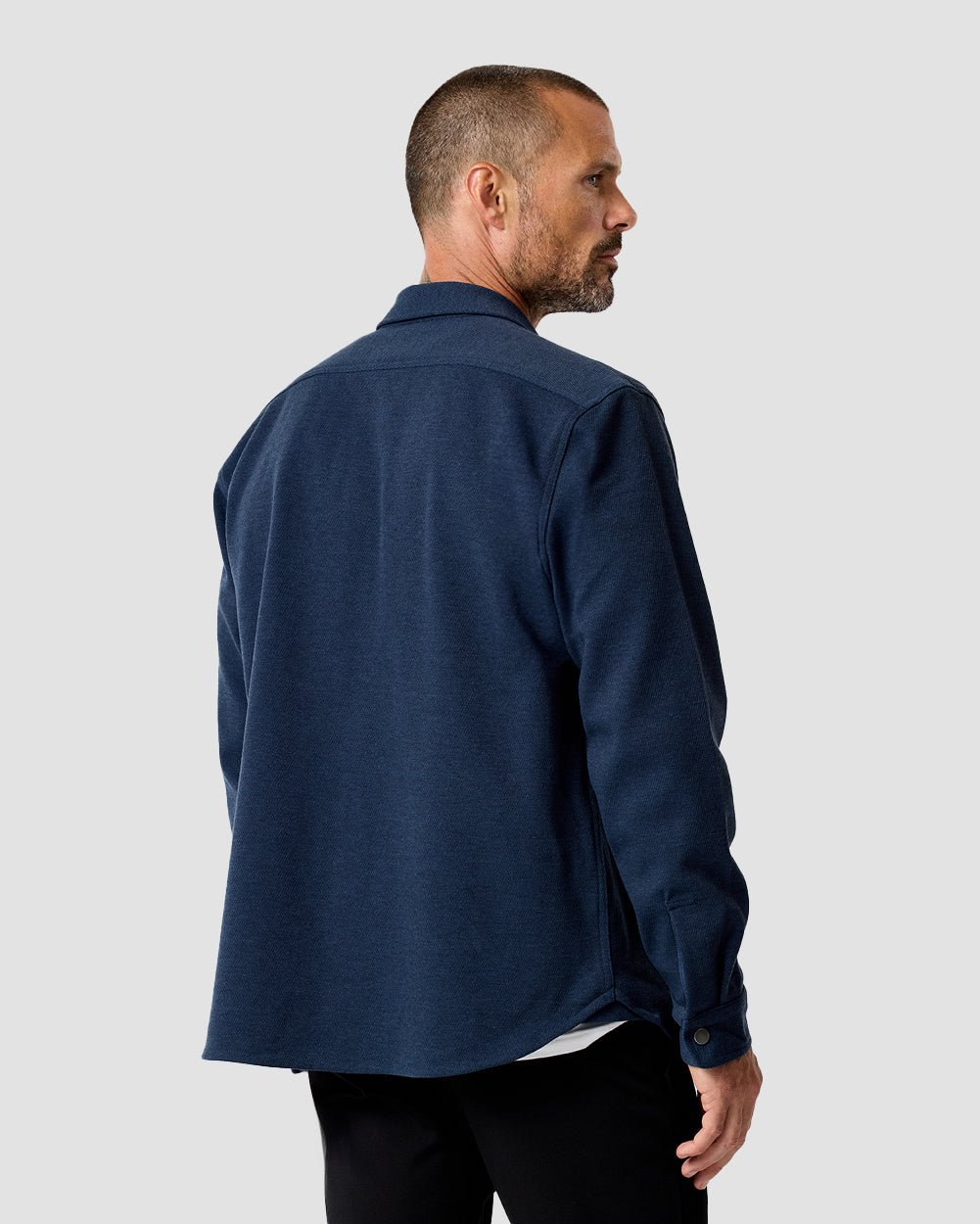 Sierra Shirt Jacket-Navy-Regular-Back--Model---L