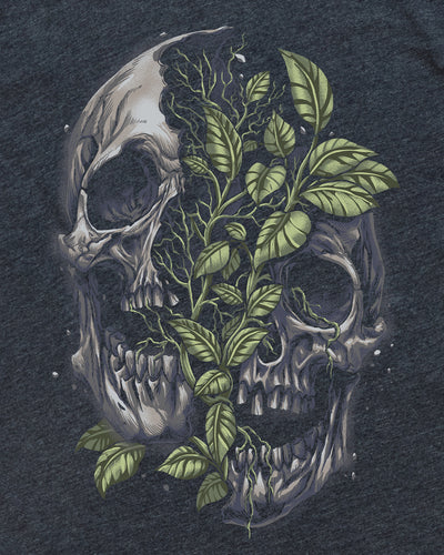 Split Nature Tee-Charcoal-Regular-Mock--Model---L
