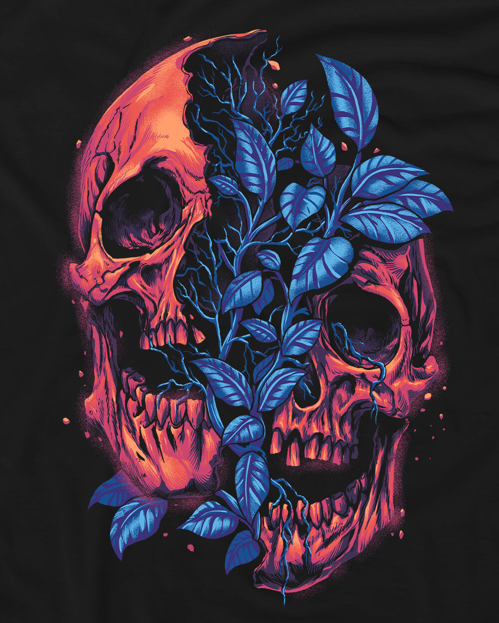 Split Nature Tee-Black-Regular-Swatch--Model---L