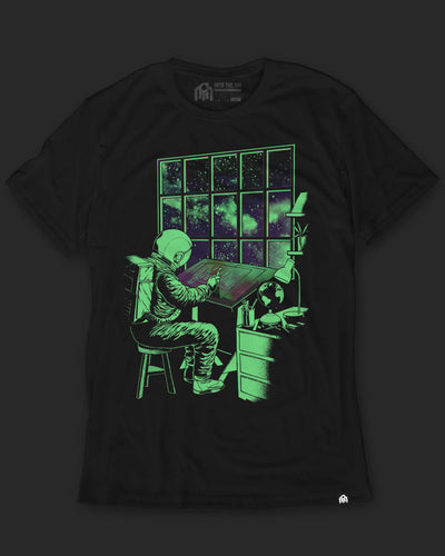 Stellar Sketch Glow-in-the-Dark Tee-Black-Regular-Glow--Model---L