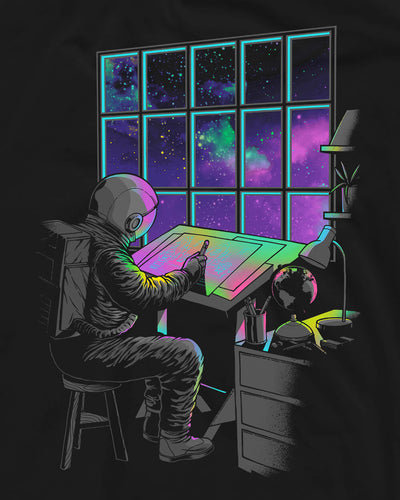 Stellar Sketch Glow-in-the-Dark Tee-Black-Regular-Swatch--Model---L