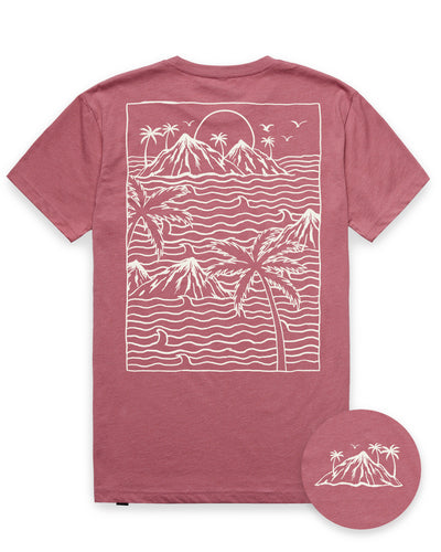 Summer Islands Tee-Heather Mauve-Regular-Mock--Model---L