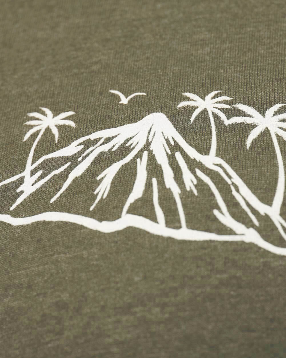 Summer Islands Tee-Olive Green-Regular-Detail--Model---L