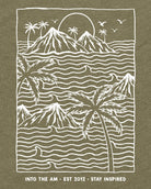 Summer Islands Tee-Olive Green-Regular-Swatch--Model---L