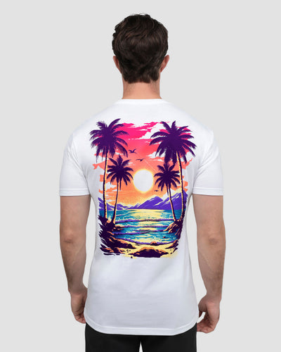 Sunburst Shores Tee-White-Regular-Back--Model---L
