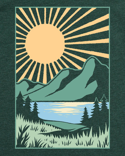 Suncrest Tee-Forest Green-Regular-Swatch--Model---L