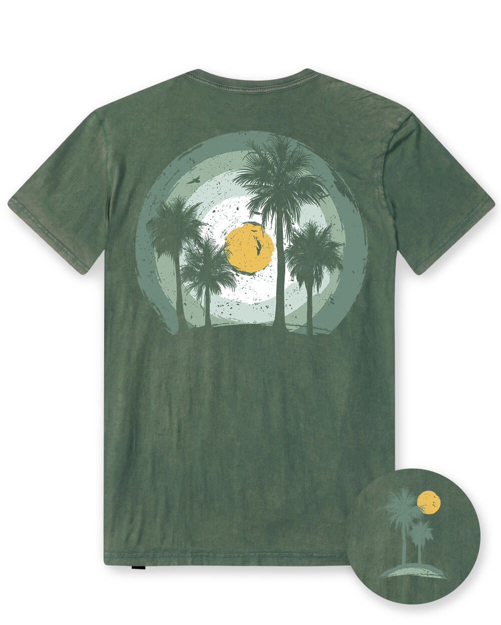 Sunlit Palms Vintage Tee-Vintage Royal Pine-Regular-Mock--Model---L