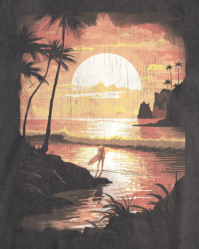 Sunset Swell Vintage Tee-Vintage Graphite Black-Regular-Swatch--Model---L