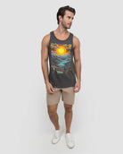 Sunset Serenity Tank-Charcoal-Regular-Full--Model---L