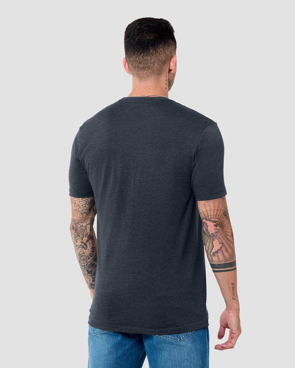 Basic Tee - Tall - Non-Branded-Charcoal-Regular-Back--Model---L
