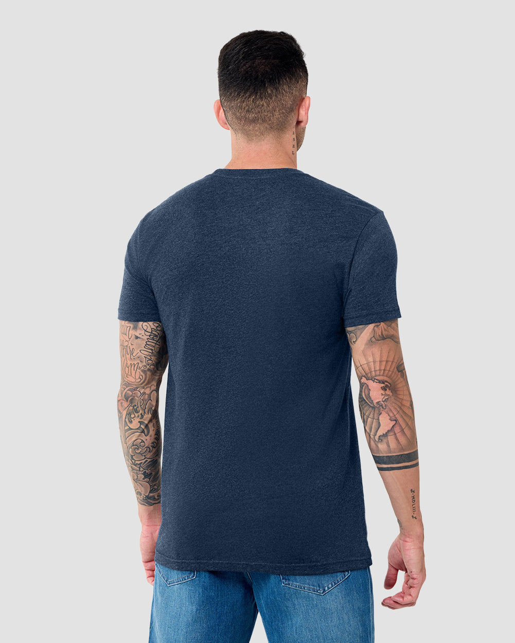 Basic Tee - Tall - Non-Branded-Navy-Regular-Back--Model---L