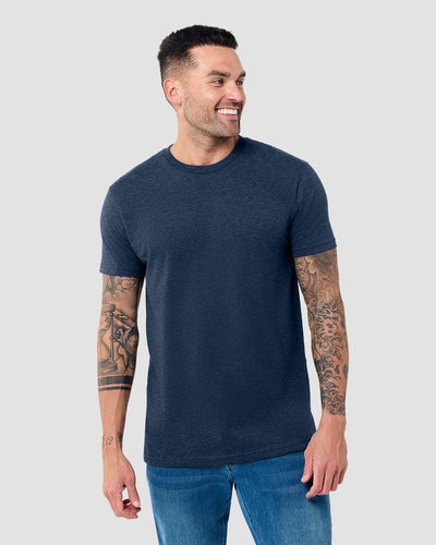 Basic Tee - Non-Branded-Navy-Tall-Regular-Detail--Model---M