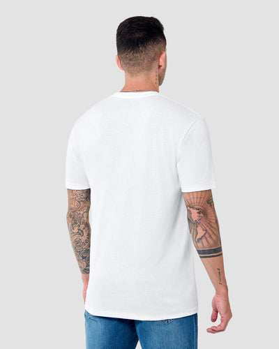 Basic Tee - Non-Branded-White-Tall-Regular-Back--Model---M