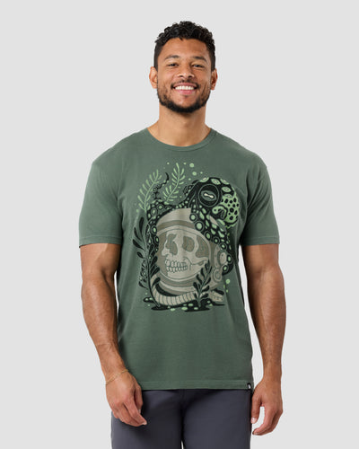 Tentacle Tomb Vintage Tee-Vintage Royal Pine-Regular-Front--Model---L