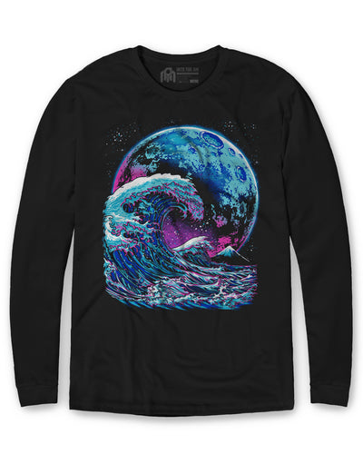 Tidal Surge Glow-in-the-Dark Long Sleeve Tee-Black-Mock-Regular--Model---L
