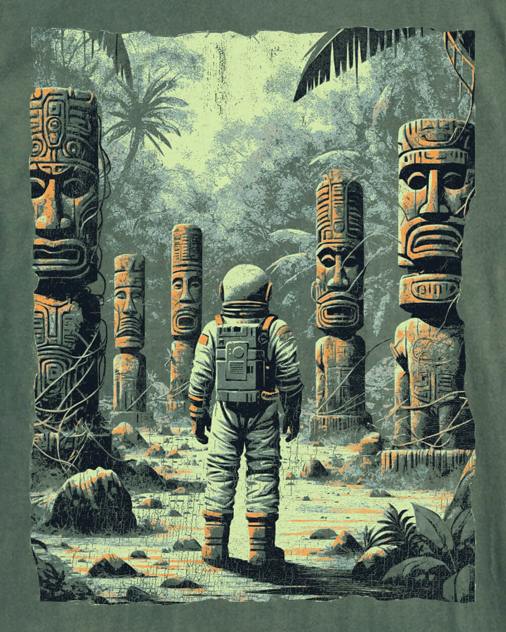 Tiki Trails Vintage Tee-Vintage Royal Pine-Regular-Swatch--Model---L