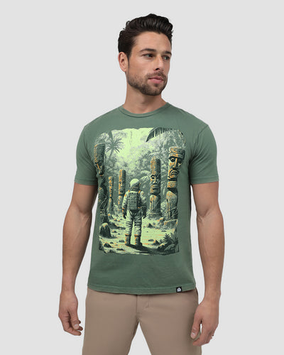 Tiki Trails Vintage Tee-Vintage Royal Pine-Regular-Front--Model---L