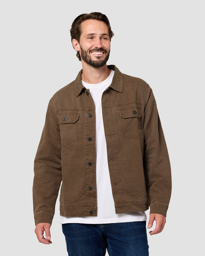 Tradesman Trucker Jacket - Non-Branded-Brown-Regular-Front--Model---L