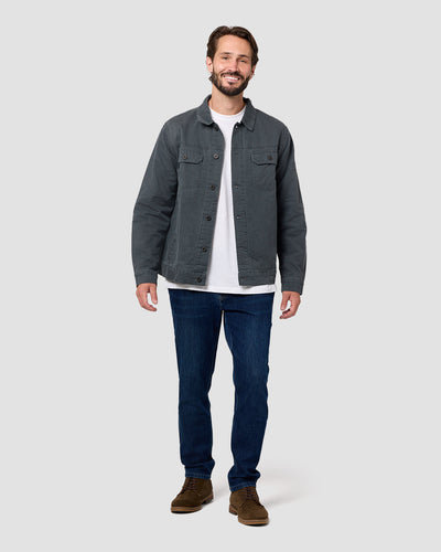 Tradesman Trucker Jacket - Non-Branded-Charcoal-Regular-Full--Model---L