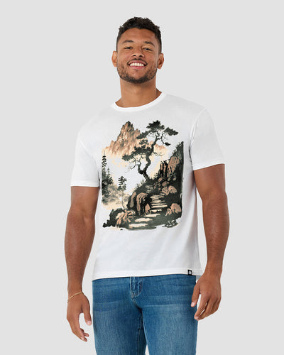 Tranquil Ascent Tee-White-Regular-Front--Model
