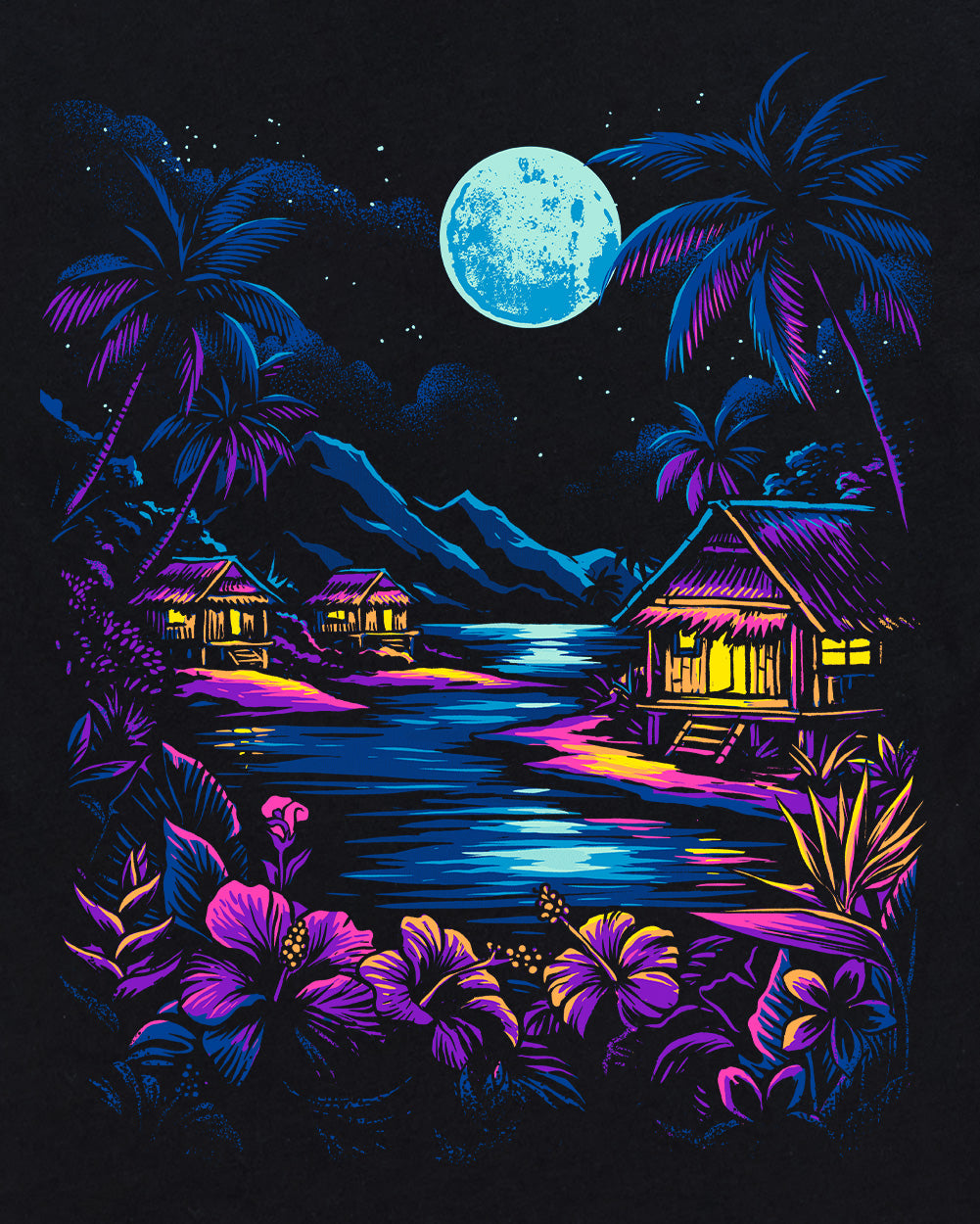 Tropic Cove Tee-Black-Regular-Swatch--Model