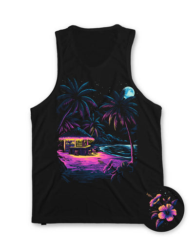 Tropic Night Tank-Black-Regular-Mock--Model---L