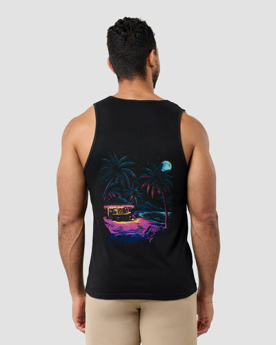 Tropic Night Tank-Black-Regular-Back--Model---L