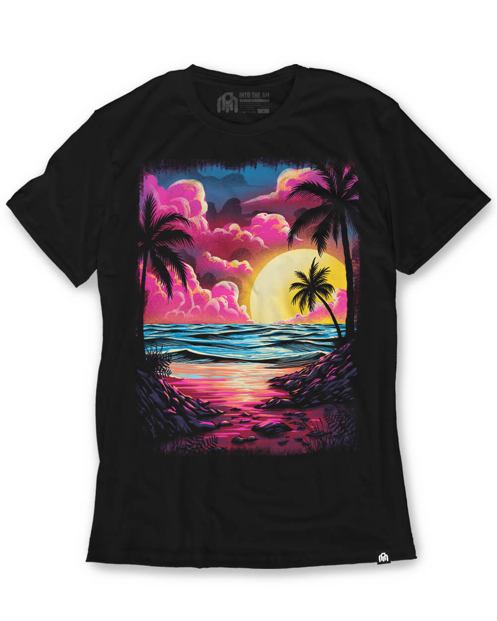 Vibrant Bay Tee-Black-Regular-Mock--Model---L