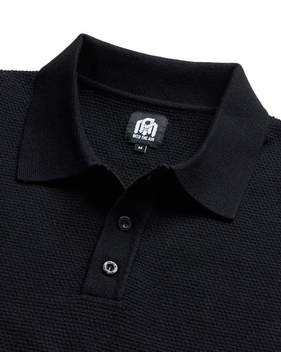 Vista Sweater Polo-Black-Regular-Front