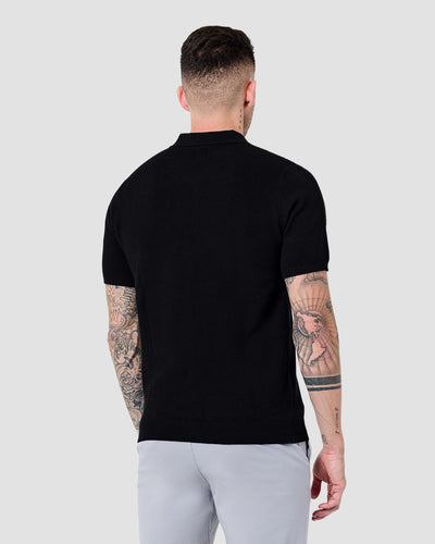 Vista Sweater Polo-Black-Regular-Front