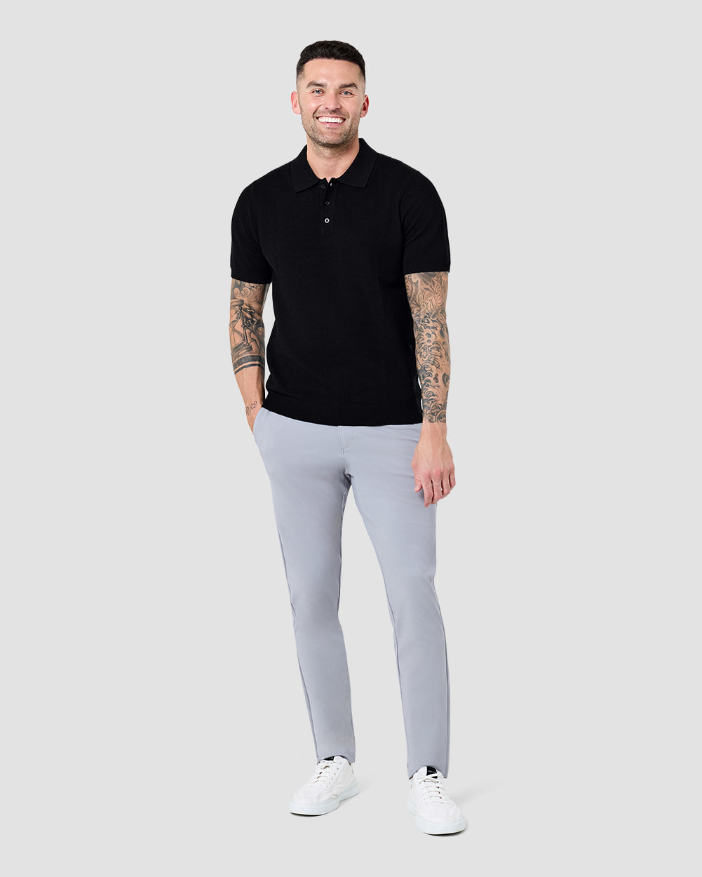 Vista Sweater Polo-Black-Regular-Front
