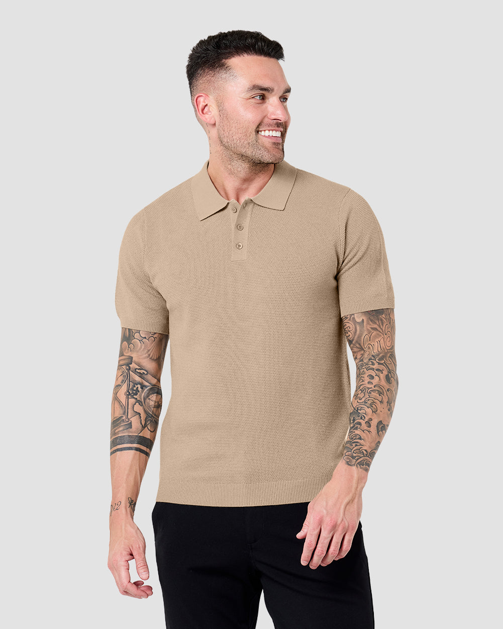 Vista Sweater Polo-Cream-Regular-Front