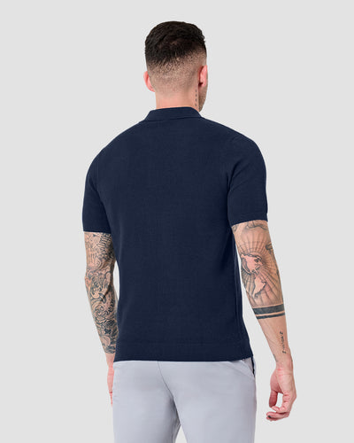 Vista Sweater Polo-Navy-Regular-Front