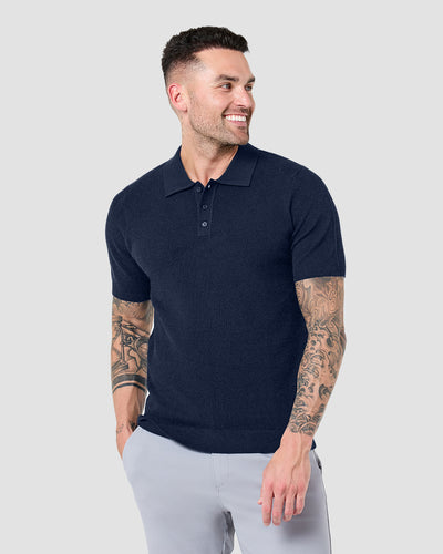 Vista Sweater Polo-Navy-Regular-Front